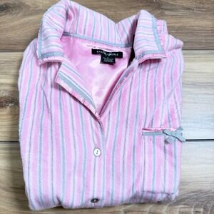 Earth Angels Pink Stripe Long Sleeve Pajama Top Cozy Loungewear Size L NWT